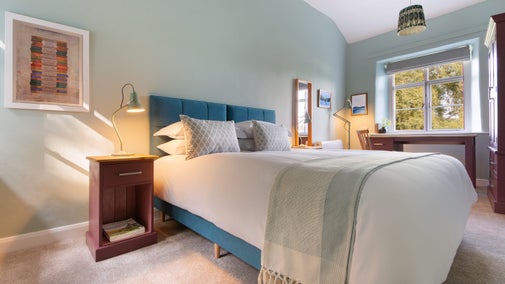 The king-size bedroom (can be a twin on request) at Restharrow, Cumbria